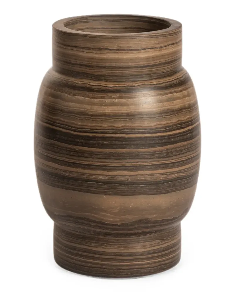 Editions Milano Kleine Stone Vase aus Marmor - Braun Braun