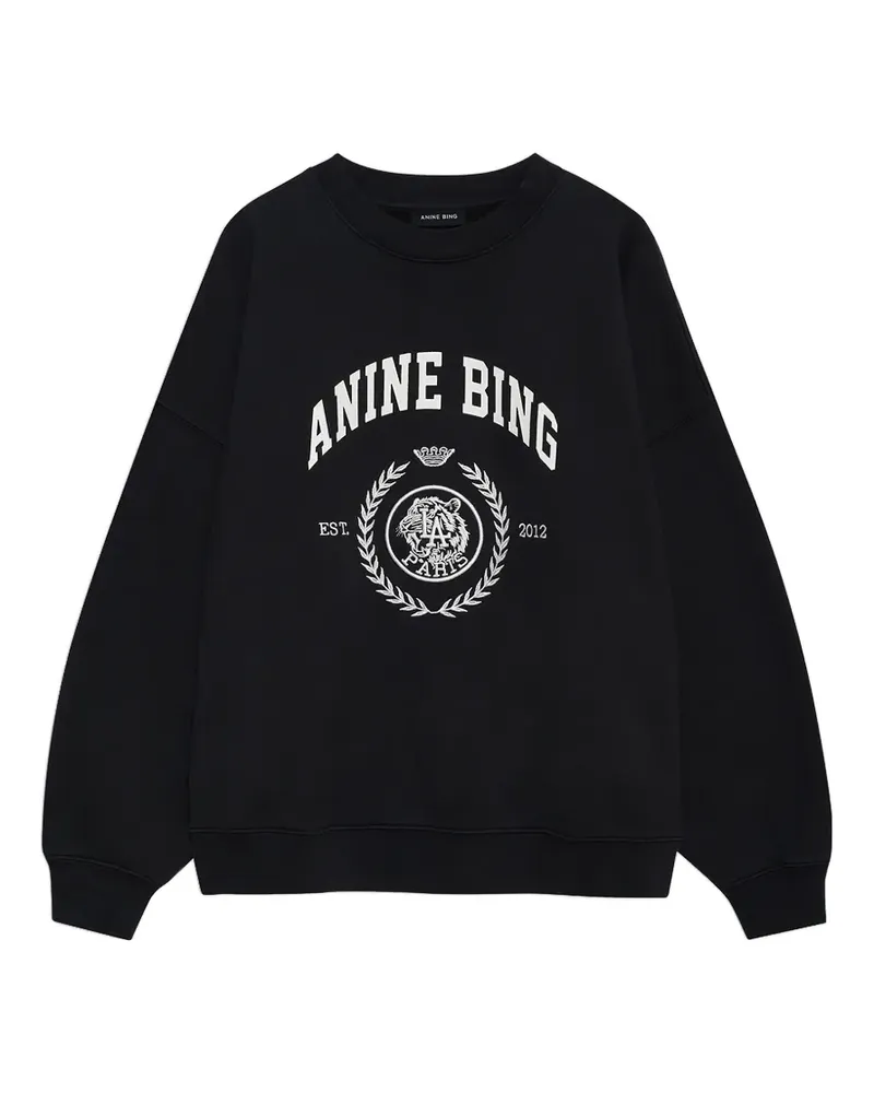 Anine Bing Miles logo-print cotton sweatshirt - Schwarz Schwarz