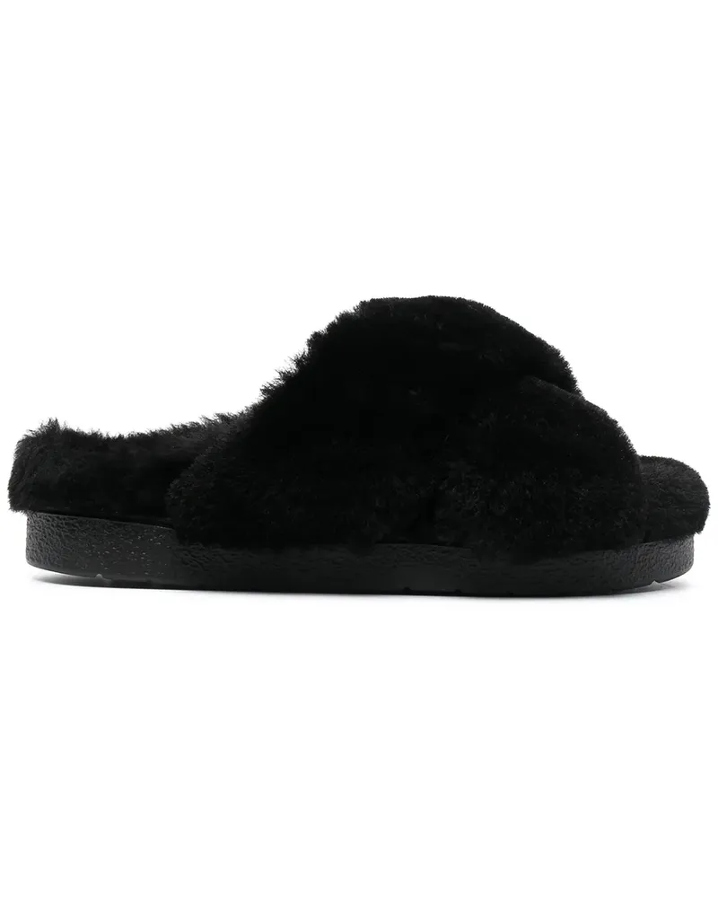 INUIKII Sandalen mit Faux Fur - Schwarz Schwarz