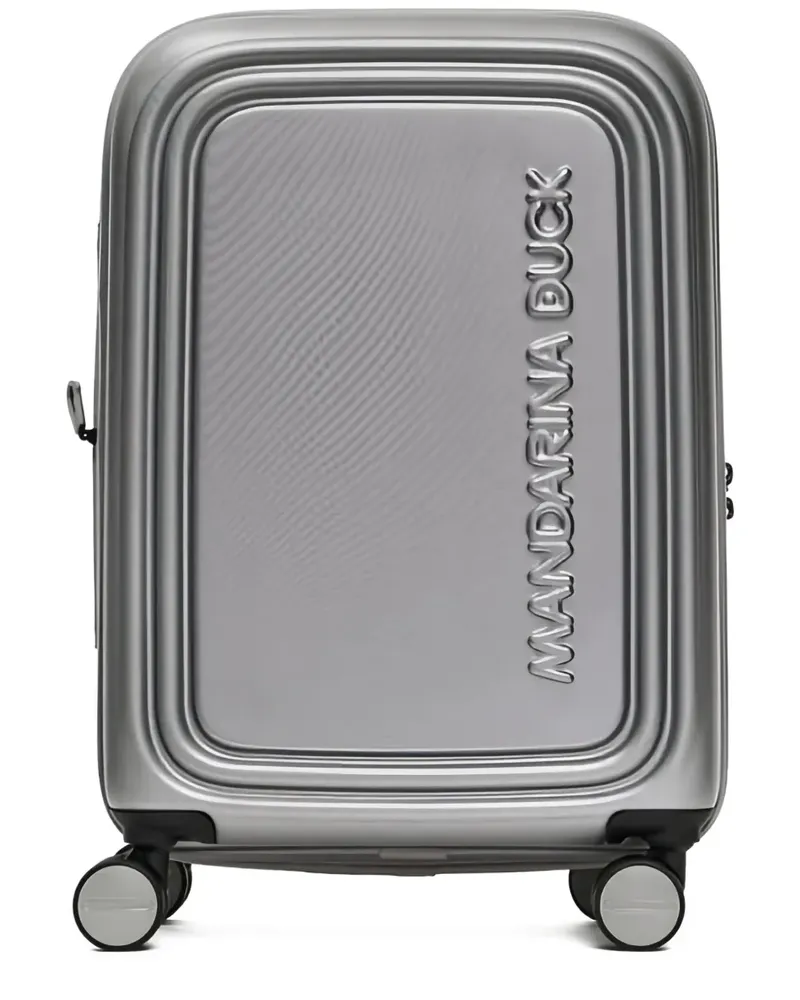 Mandarina Duck Rollkoffer mit Logo-Prägung - Silber Silber