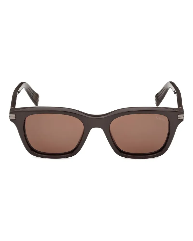 Ermenegildo Zegna square-frame sunglasses - Braun Braun