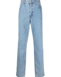 Eckhaus Latta Halbhohe Straight-Leg-Jeans Blau