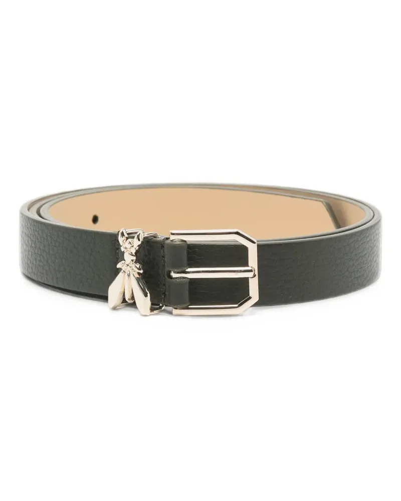 Patrizia Pepe Fly-plaque grained-leather belt - Grün Grün