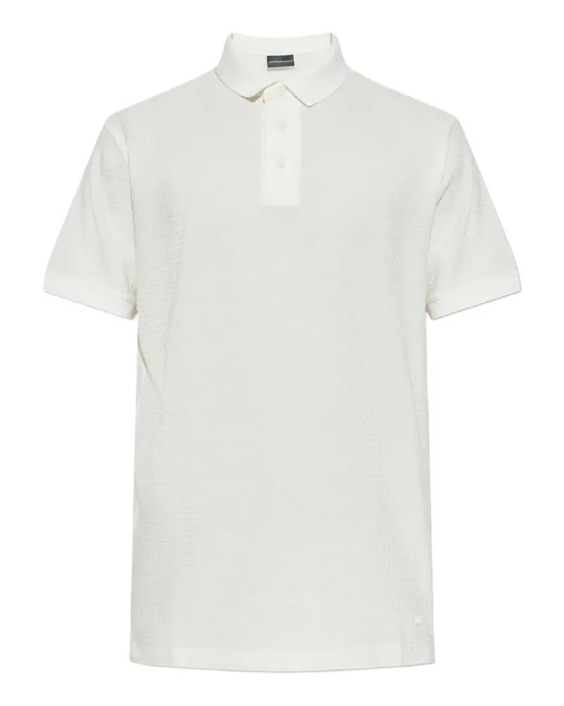 Emporio Armani Strukturiertes Poloshirt - Weiß Weiß