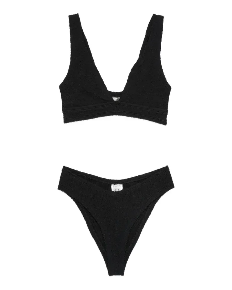 Hunza G V-neck wide straps beachwear - Schwarz Schwarz