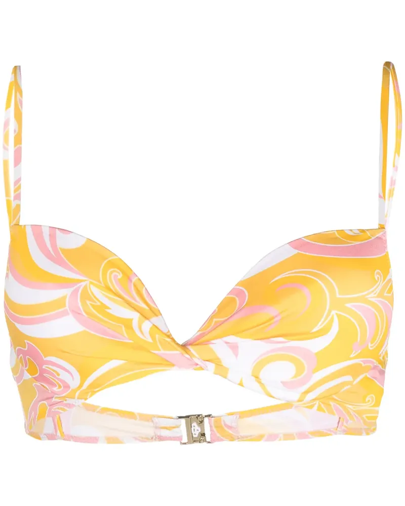 Emilio Pucci Bikinioberteil mit Print - Gelb Gelb