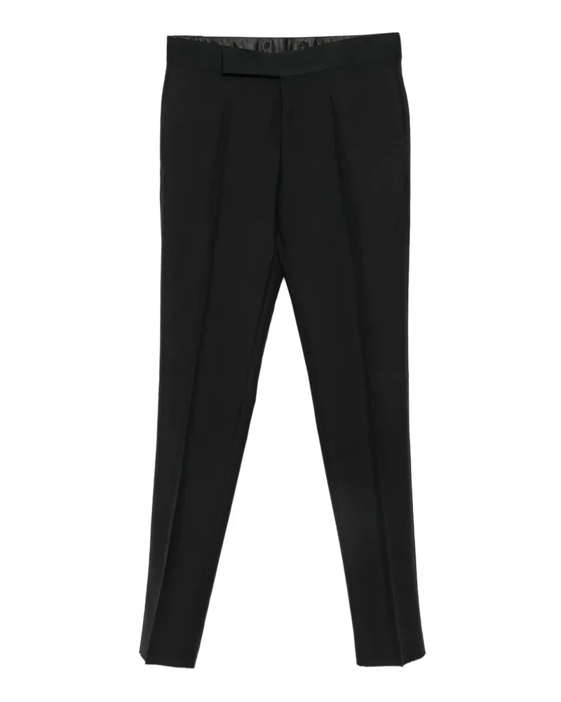 Emporio Armani satin-trim trousers - Schwarz Schwarz