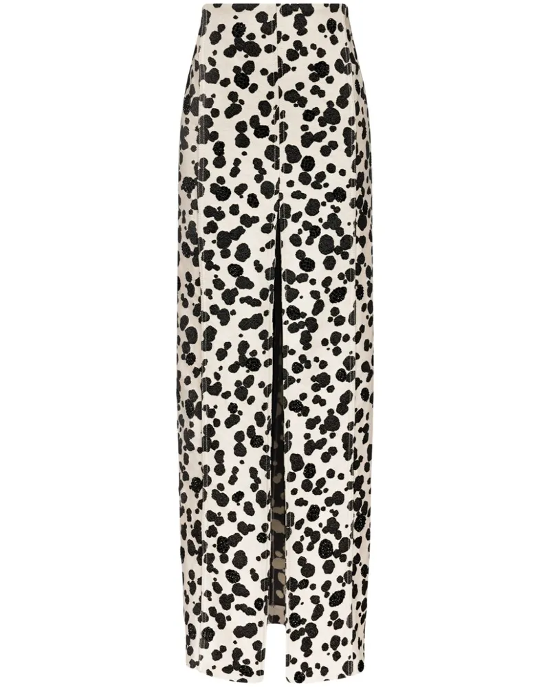 Area Jeans-Minirock aus Dalmatiner-Jacquard - Schwarz Schwarz