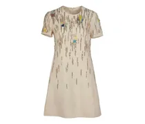 sequin-embellished mini dress - Nude