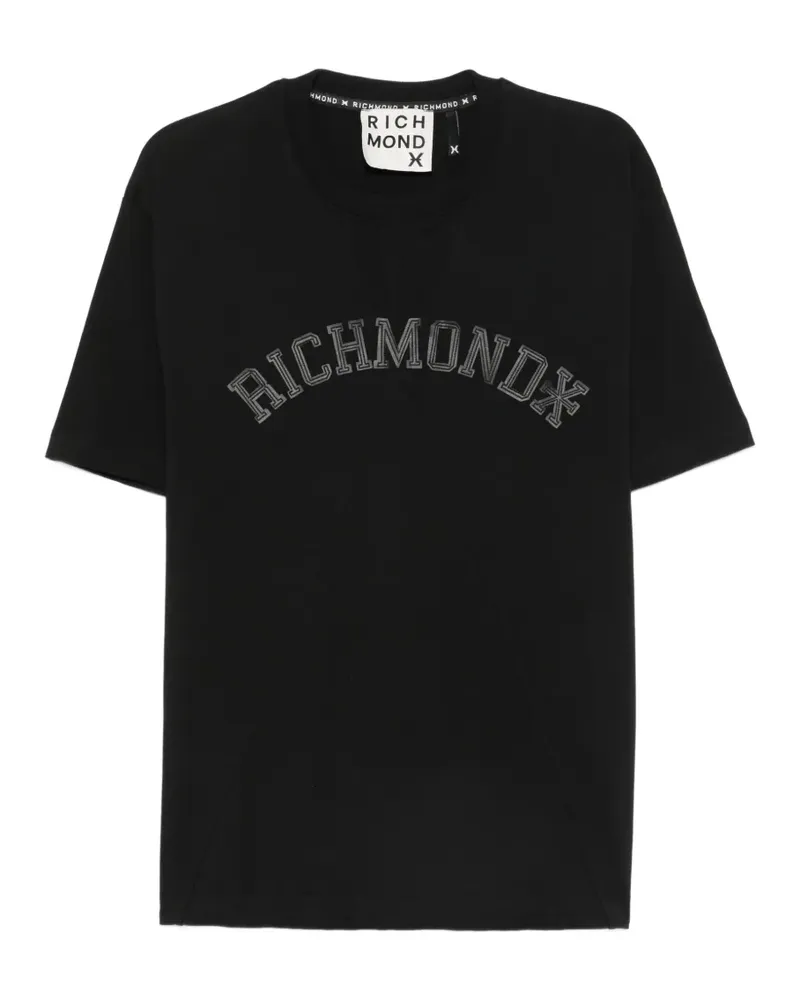 John Richmond logo-patch T-shirt - Schwarz Schwarz