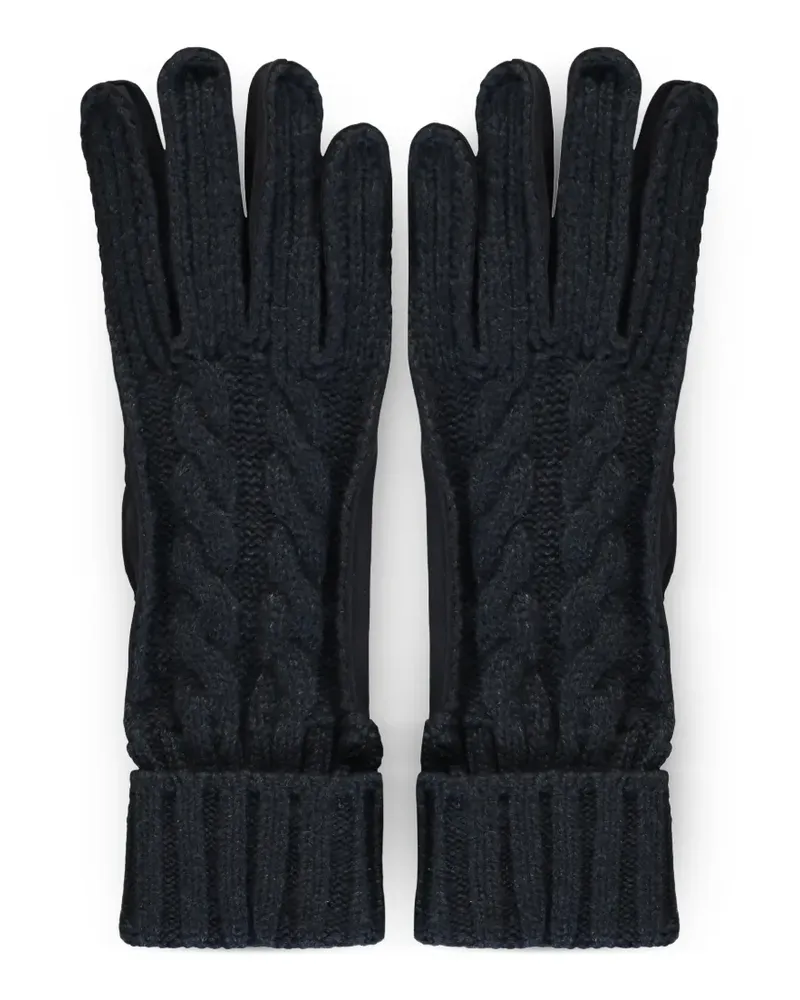 MOORER Handschuhe mit Zopfmuster - Schwarz Schwarz