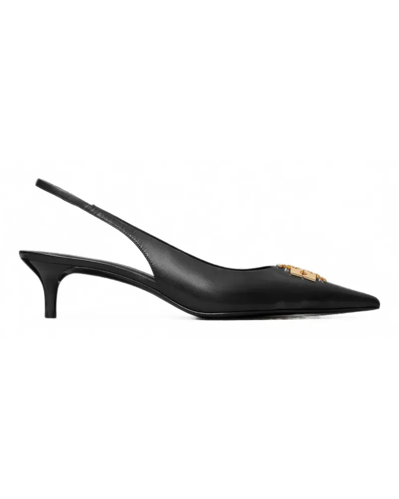 Tory Burch Charlie logo-plaque slingback pumps - Schwarz Schwarz