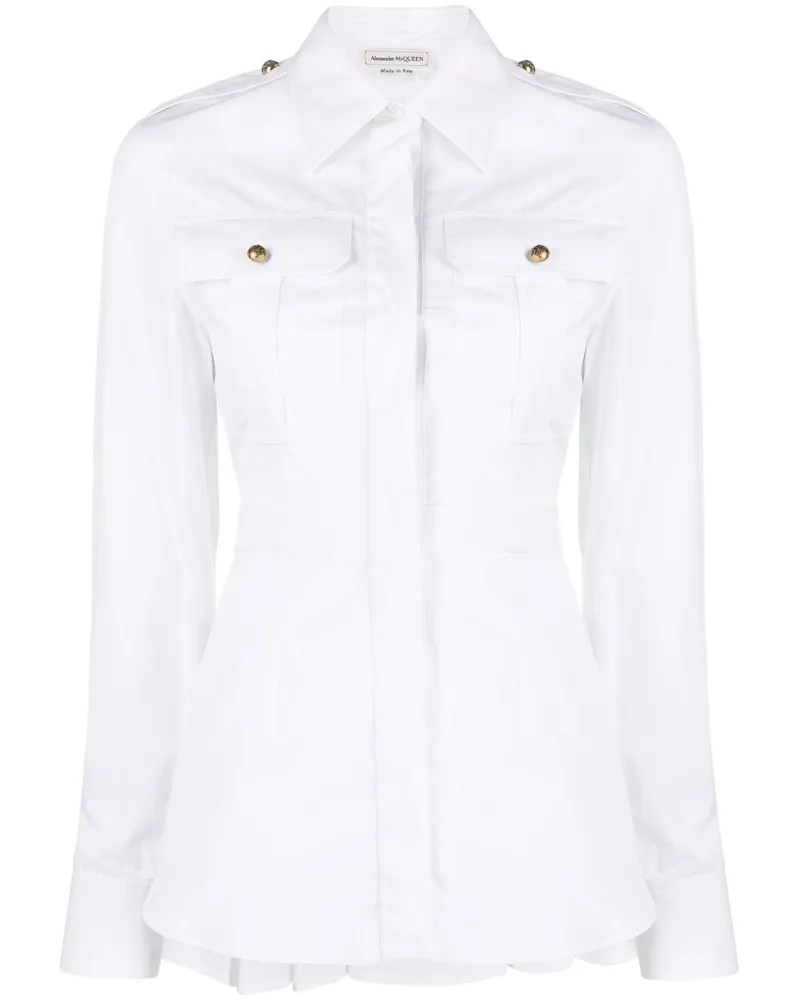 Alexander McQueen Hemd mit Kellerfalten - Weiß Weiß