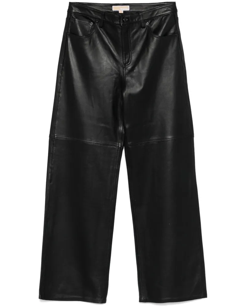 Michael Kors Hose aus Leder - Schwarz Schwarz