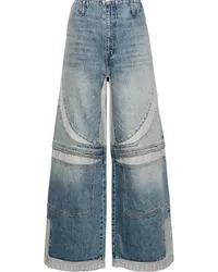 Amiri Halbhohe Motorcross Wide-Leg-Jeans Blau