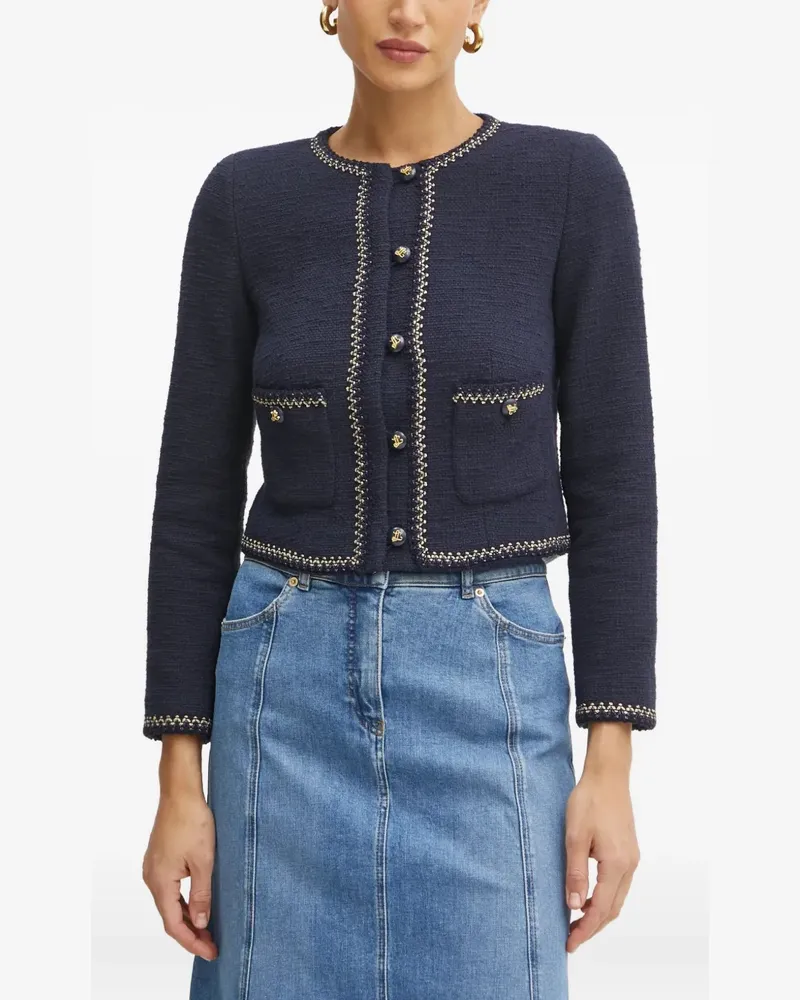 Luisa Spagnoli Verzierte Tweed-Jacke - Blau Blau