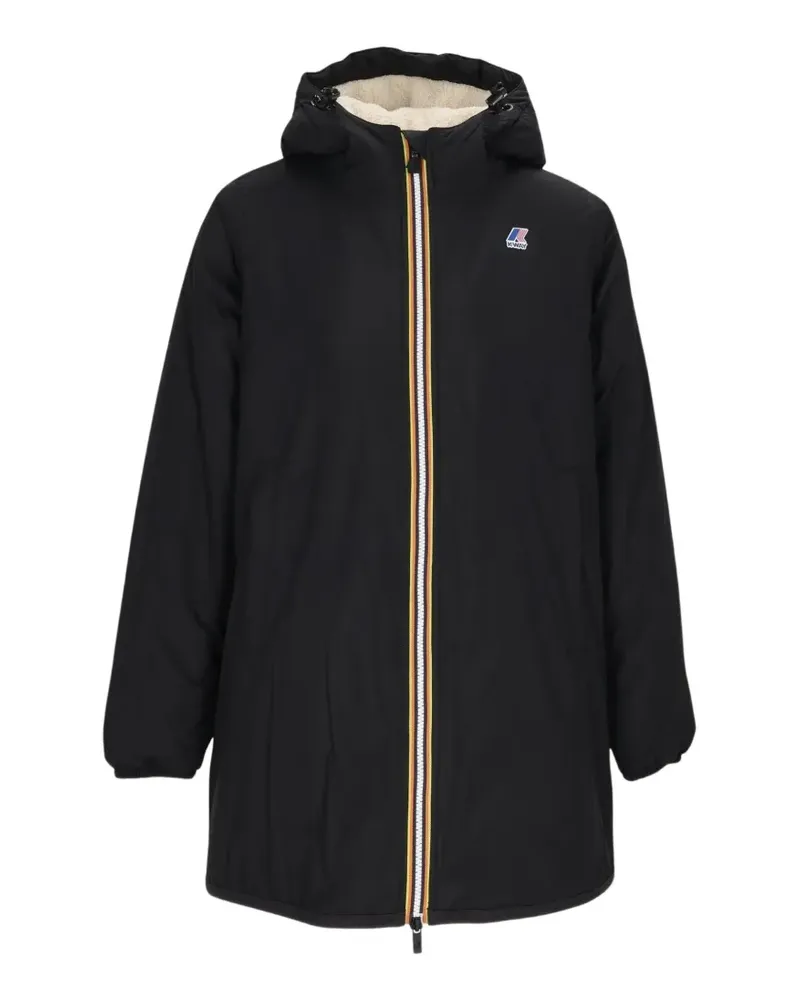 K-Way Le Vrai 4.0 hooded logo-patch jacket - Schwarz Schwarz