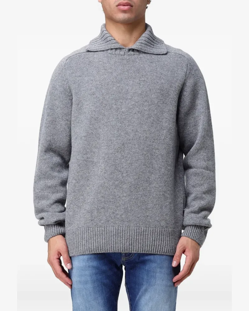 Sebago Gerippter Pullover mit Schalkragen - Grau Grau