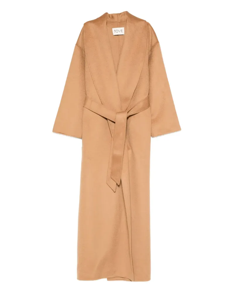 TOVE Jore Mantel mit Gürtel - Braun Braun