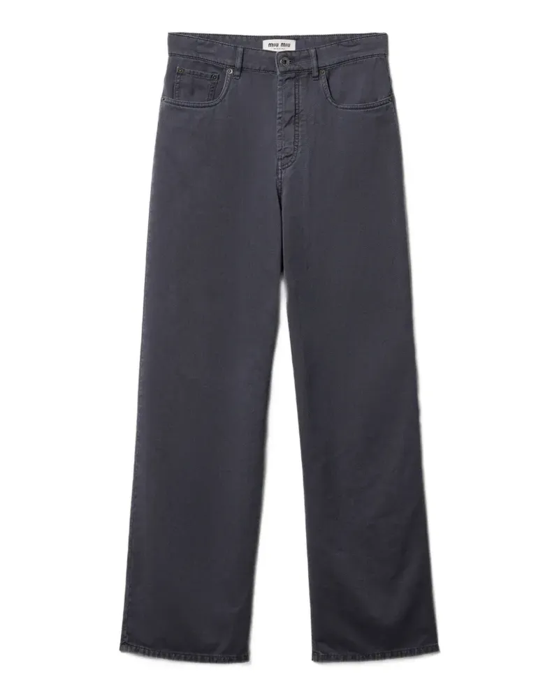 Miu Miu logo-embroidered jeans - Grau Grau