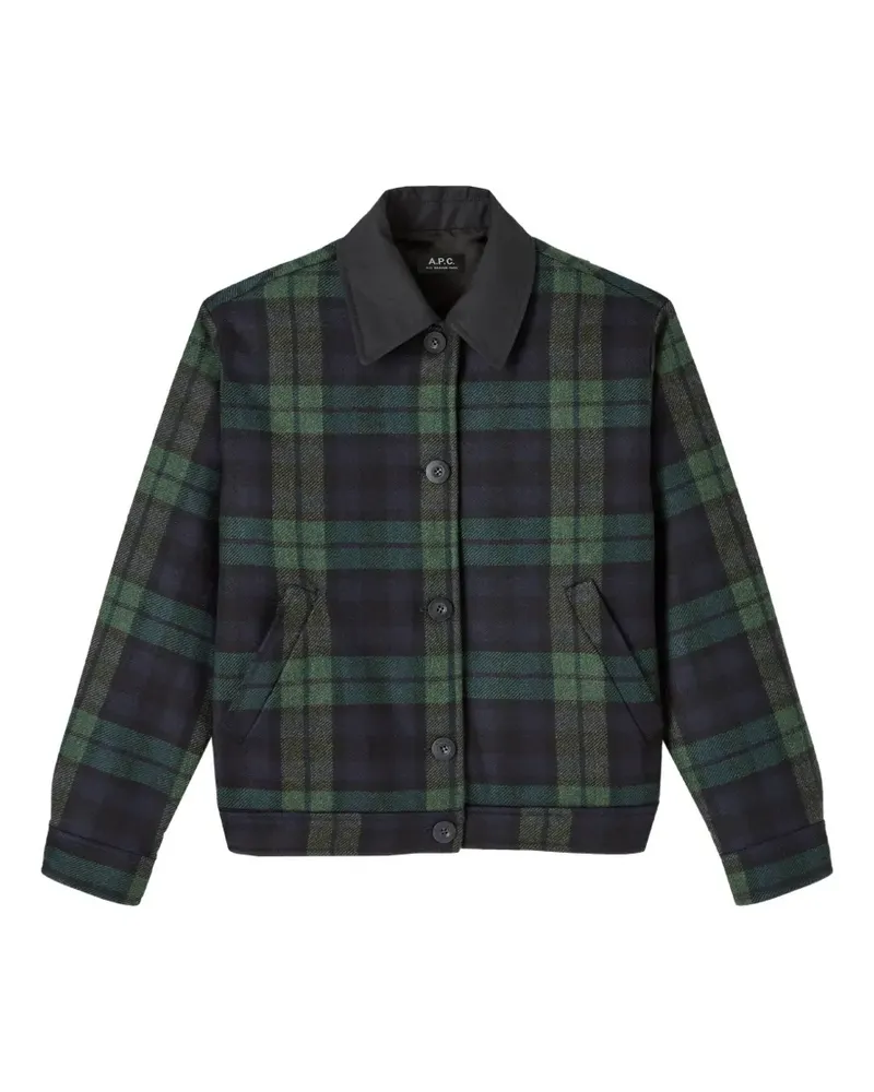 A.P.C. Dunkelblaue karierte Jacke - Grün Grün