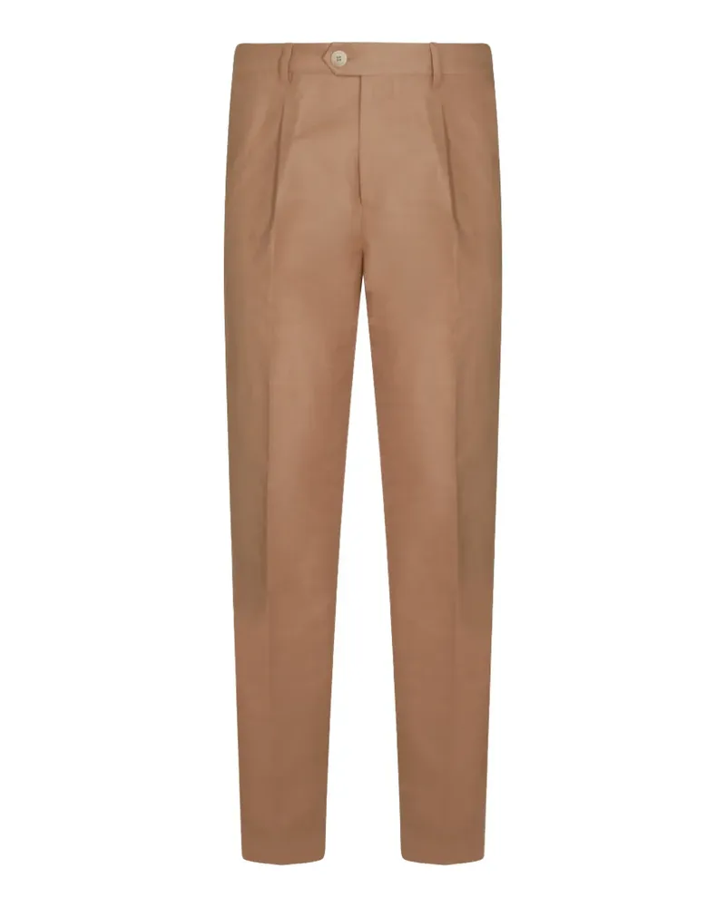 Brunello Cucinelli pleated-waistband tapered trousers - Nude Nude