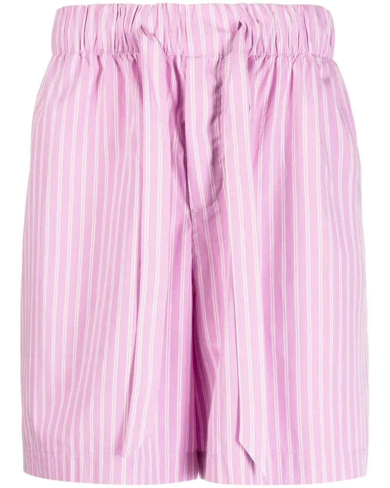TEKLA Gestreifte Pyjama-Shorts - Violett Violett