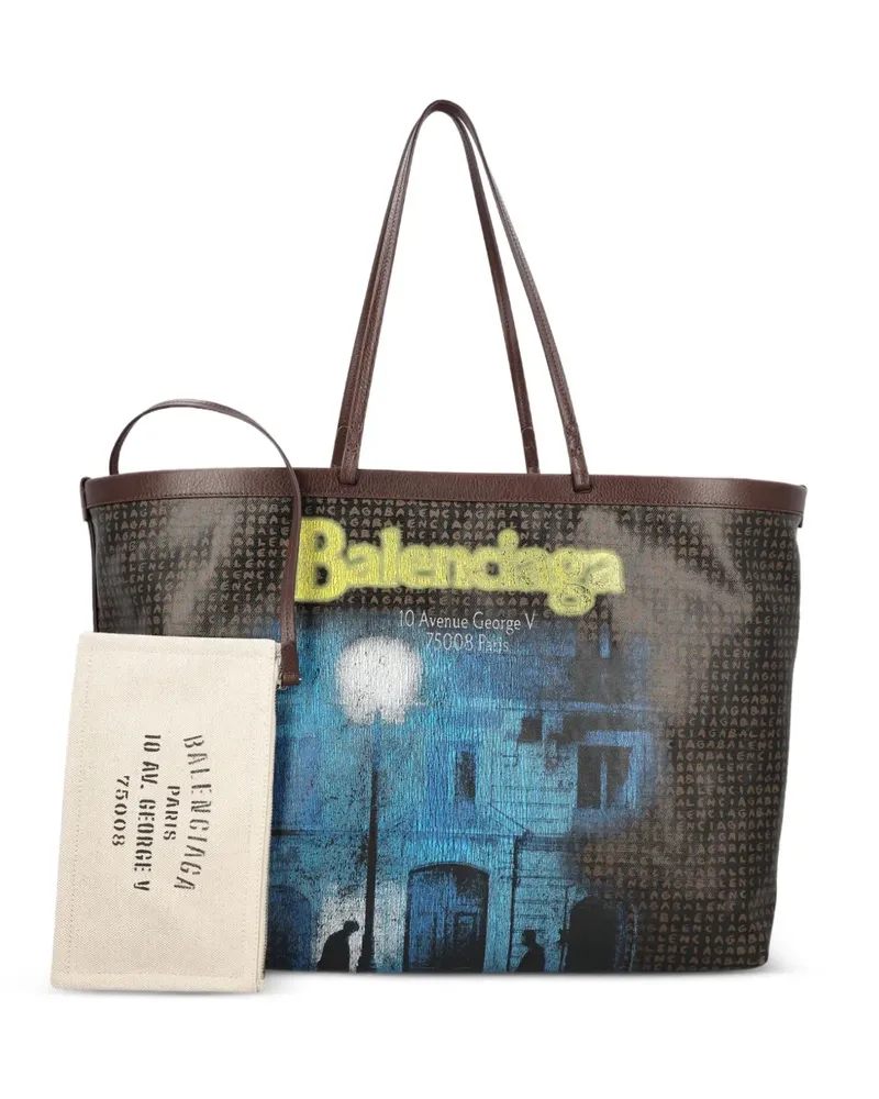 Balenciaga Tote Bag mit Lederbesatz - Braun Braun
