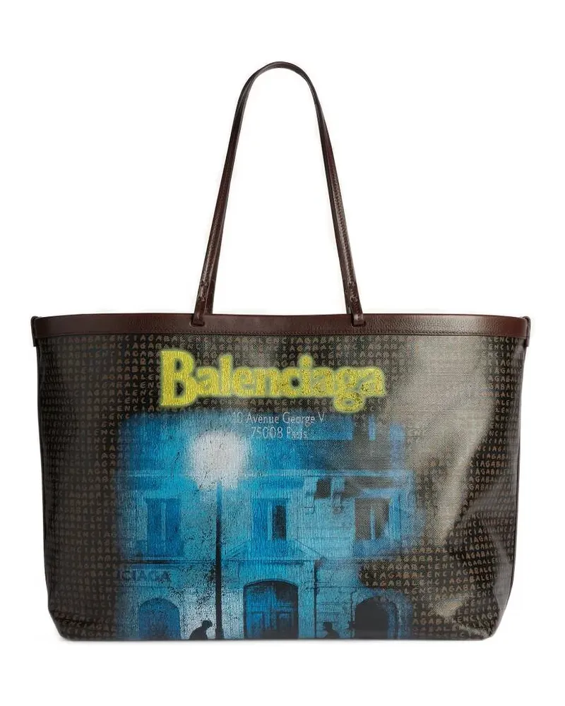Balenciaga Tote Bag mit Lederbesatz - Braun Braun