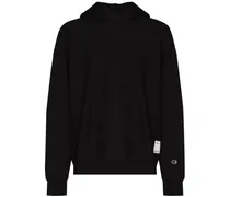 Hoodie mit Logo-Patch - Schwarz