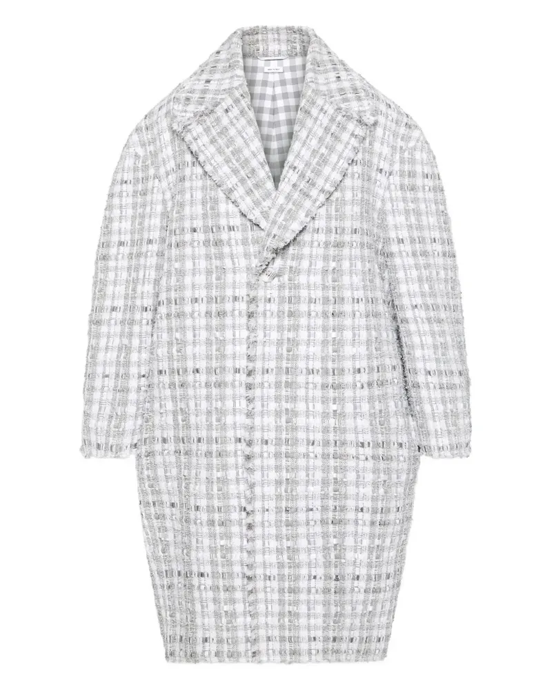 Thom Browne Tweed-Mantel mit Vichy-Karo - Grau Grau