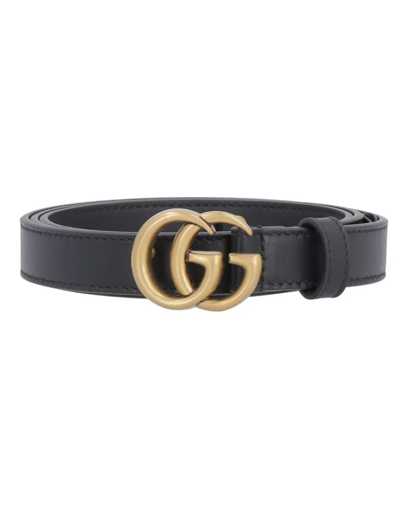 Gucci Ledergürtel mit GG-Schnalle - Schwarz Schwarz