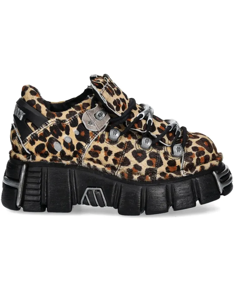 New Rock Sneakers mit Leoparden-Print - Nude Nude