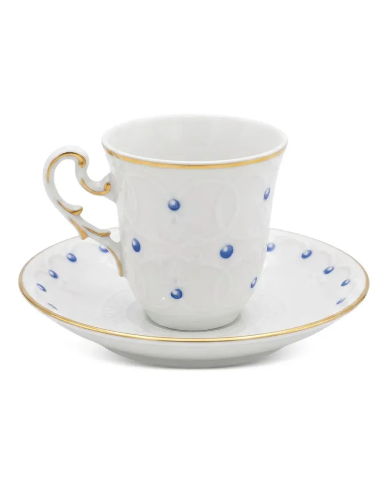 Ginori 1735 Museo Le Perle Kaffeetassen und Untersetzer (6er-Set) - Weiß Weiß