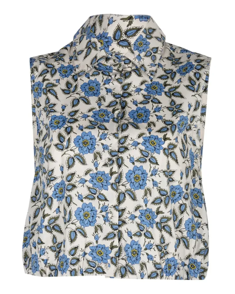 Derek Lam Faee floral-print sleeveless shirt - Nude Nude