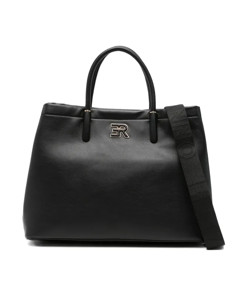 Ermanno Scervino Shopper mit Logo-Schild - Schwarz Schwarz