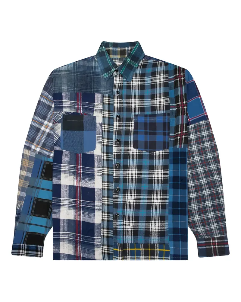 NEEDLES patchwork flannel shirt - Blau Blau