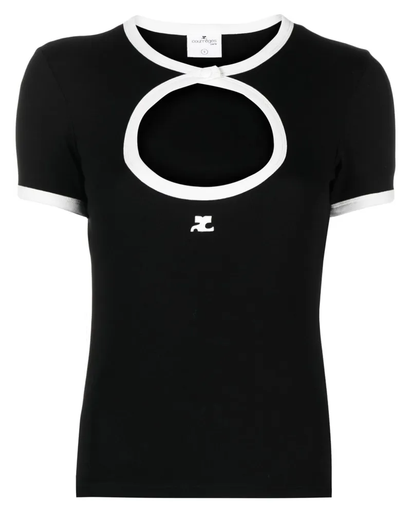 Courrèges Top mit Cut-Out - Schwarz Schwarz