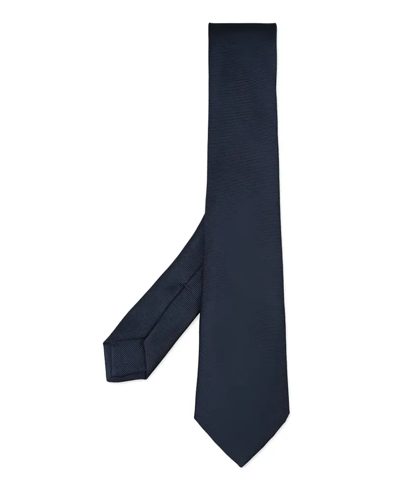 Kiton textured tie - Blau Blau