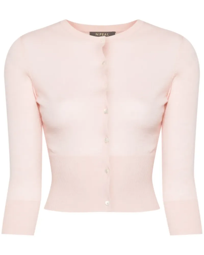 N.Peal Darcie Cardigan aus Kaschmir - Rosa Rosa