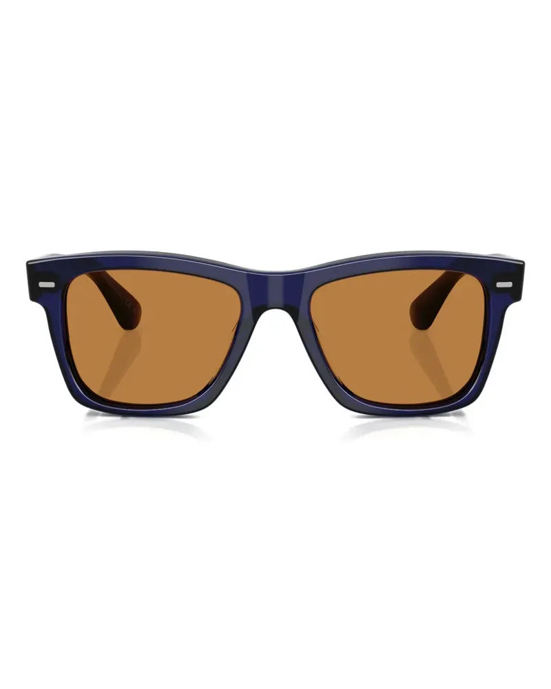 Oliver Peoples Sonnenbrille mit eckigem Gestell - Blau Blau