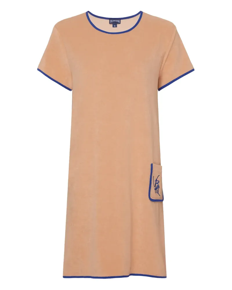 Vilebrequin logo-patch pocket midi dress - Nude Nude