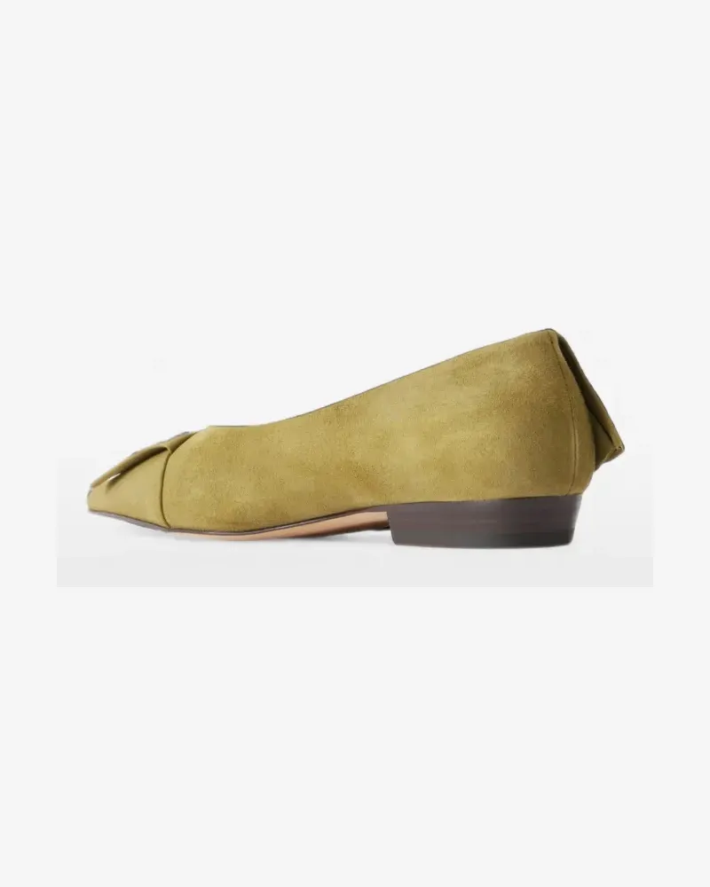 J.W.Anderson ruffled pointed-toe flat pumps - Grün Grün