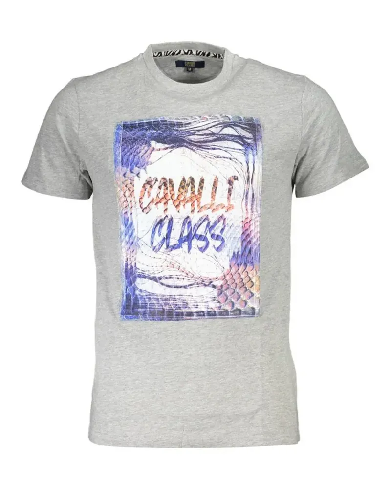 Roberto Cavalli T-Shirt mit grafischem Print - Grau Grau