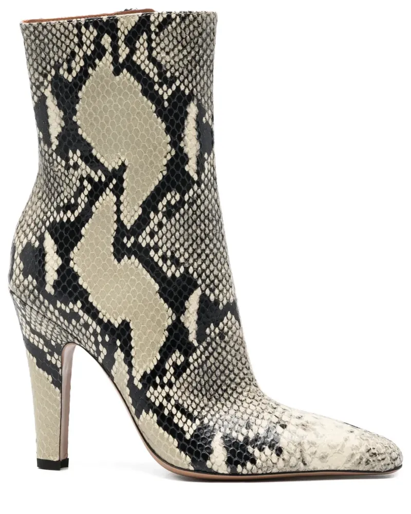Paris Texas Belle snakeskin pointed ankle boots - Nude Nude