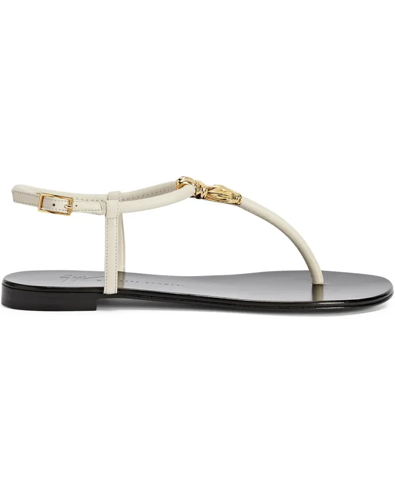 Giuseppe Zanotti Flache Tie Sandalen - Weiß Weiß