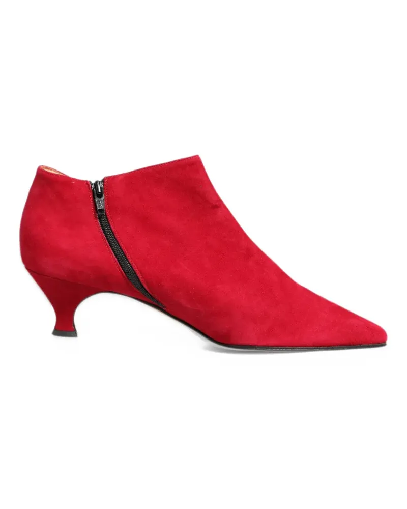 Dolce & Gabbana x Sergio Rossi suede pointed-toe ankle boots - Rot Rot