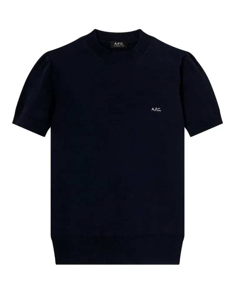 A.P.C. Gia T-Shirt mit Logo-Stickerei - Blau Blau