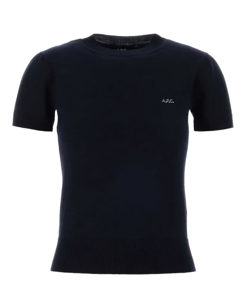 A.P.C. Gia logo-embroidered T-shirt - Blau Blau
