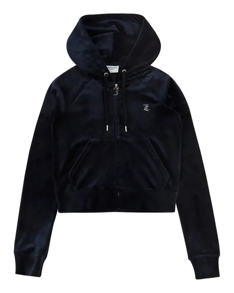 Juicy Couture Velours-Hoodie mit Strass - Blau Blau